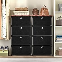 LUKYTOWER Fabric Storage Drawers Dresser and Chest of Drawers, Beautiful Small Dresser with Drawers, Sturdy 4 Drawer Dresser for Closet Dorm,Drawer Unit for Toys,Yarns