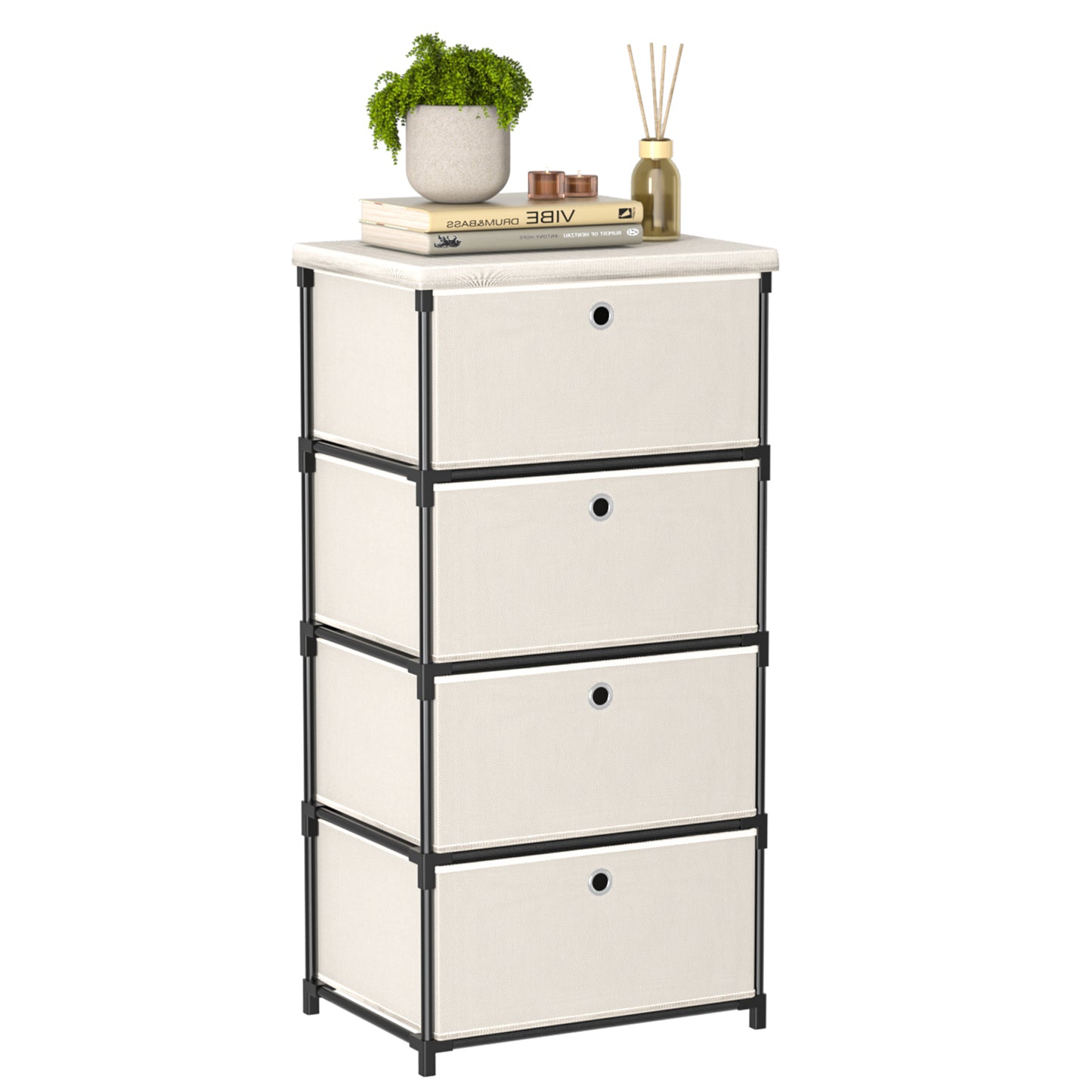 LUKYTOWER Fabric Storage Drawers Dresser and Chest of Drawers, Small D LUKYTOWER Fabric Storage Drawers Dresser and Chest of Drawers, Small D