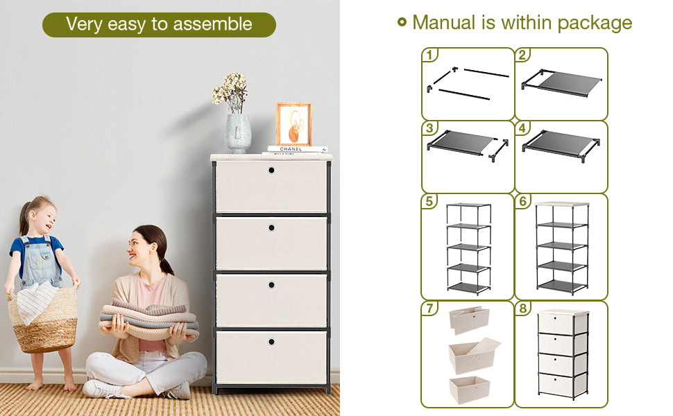 short dresser for closet LUKYTOWER Fabric Storage Drawers Dresser and Chest of Drawers, Small D