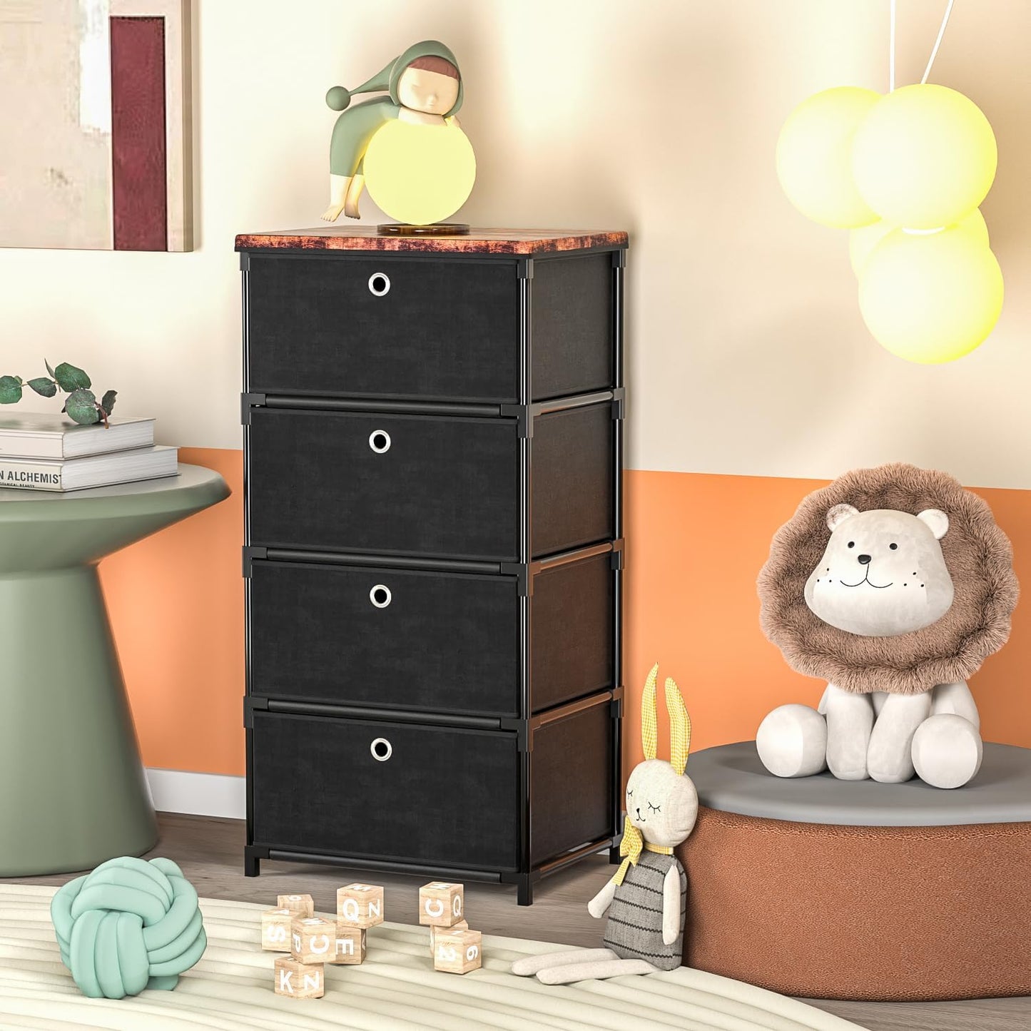 LUKYTOWER Fabric Storage Drawers Dresser and Chest of Drawers, Beautif LUKYTOWER Fabric Storage Drawers Dresser and Chest of Drawers, Beautif