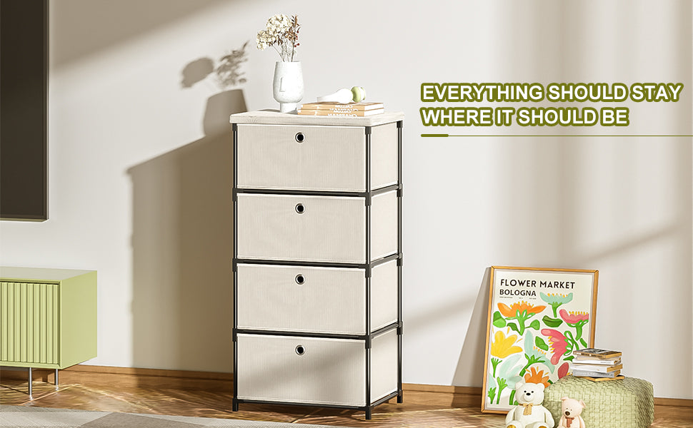 LUKYTOWER Fabric Storage Drawers Dresser and Chest of Drawers, Small D LUKYTOWER Fabric Storage Drawers Dresser and Chest of Drawers, Small D