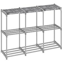 LUKYTOWER Cube Storage Organizer Shelf with 6 Printed Bins + Labels, Cubby Storage Organizer with Bins, Large Capacity Shelves for Storage,Closet, Living Room, Dorm, Yarn