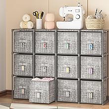 LUKYTOWER 6 Drawer Dresser, Fabric Storage Chest Cube Organizer,Drawer Clothes Organizer - 6 Drawers Storage Organizer Unit for Closet, Closet Dresser for Dorm, Bedroom, Hallway