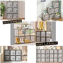 LUKYTOWER 6 Drawer Dresser, Fabric Storage Chest Cube Organizer,Drawer Clothes Organizer - 6 Drawers Storage Organizer Unit for Closet, Closet Dresser for Dorm, Bedroom, Hallway