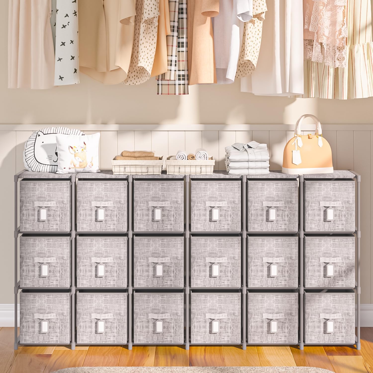 LUKYTOWER 6 Drawer Dresser, Fabric Storage Chest Cube Organizer,Drawer LUKYTOWER 6 Drawer Dresser, Fabric Storage Chest Cube Organizer,Drawer